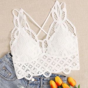💖2 for $23💖NWOT White Lace Bralette One Size